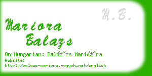 mariora balazs business card
